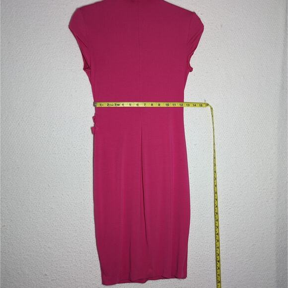 Vtg Cache Bodycon Dress Womens Sz Medium Hot Pink Barbiecore Stretch USA Rare - Picture 7 of 9